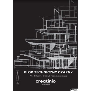 BLOK TECHNICZNY A3 10ark 160g CREATINIO CZARNY, Bloki, Zeszyty i bloki