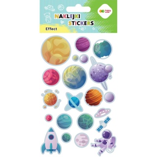 NAKLEJKI EFFECT PLANETS 10x20cm.H.COLOR, Naklejki, Art. kreatywne