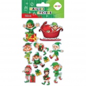 NAKLEJKI EFFECT-XMAS ELFS 10x20cm.H.COLOR, Naklejki, Art. kreatywne