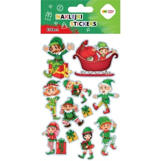 NAKLEJKI EFFECT-XMAS ELFS 10x20cm.H.COLOR, Naklejki, Art. kreatywne