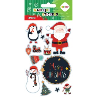 NAKLEJKI EFFECT-XMAS MERRY XMAS 10x20cm.H.COL, Naklejki, Art. kreatywne