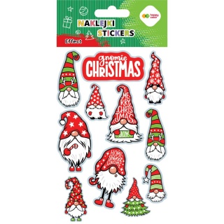 NAKLEJKI EFFECT-XMAS GNOME 10x20cm.H.COLOR, Naklejki, Art. kreatywne
