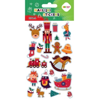 NAKLEJKI EFFECT-XMAS TOYS 10x20cm.H.COLOR, Naklejki, Art. kreatywne