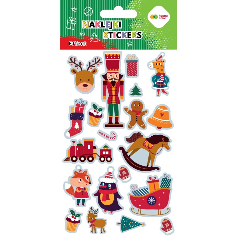 NAKLEJKI EFFECT-XMAS TOYS 10x20cm.H.COLOR, Naklejki, Art. kreatywne