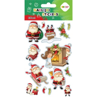 NAKLEJKI EFFECT-XMAS SANTA 10x20cm.H.COLOR, Naklejki, Art. kreatywne