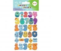 NAKLEJKI 3D PUFFY NUMBERS 10x20cm.H.COLOR