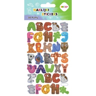 NAKLEJKI 3D PUFFY LETTERS 10x20cm.H.COLOR, Naklejki, Art. kreatywne