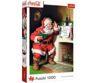 PUZZLE 1000 XMAS COCA-COLA MIKOŁAJ PRZY KOMINKU !!, 1000 elementów, Puzzle