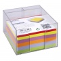 Przybornik na biurko OFFICE PRODUCTS, z kolorowymi karteczkami, plastikowy, transparentny, Przyborniki na biurko, Drobne akcesoria biurowe