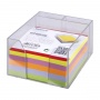 Przybornik na biurko OFFICE PRODUCTS, z kolorowymi karteczkami, plastikowy, transparentny, Przyborniki na biurko, Drobne akcesoria biurowe