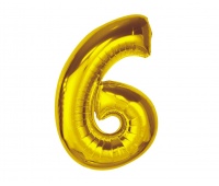 BALON FOLIOWY SMART CYRFA 6 ZŁOTA 92cm.