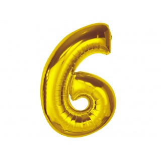 BALON FOLIOWY SMART CYRFA 6 ZŁOTA 92cm., Balony, Art. na okazje i przyjęcia