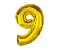 BALON FOLIOWY SMART CYFRA 9 ZŁOTA 92cm.