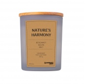 Soy candle DONAU HOME, in glass, wooden lid and wick, Nature's Harmony, 200g