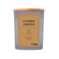 Soy candle DONAU HOME, in glass, wooden lid and wick, Flower Garden, 200g