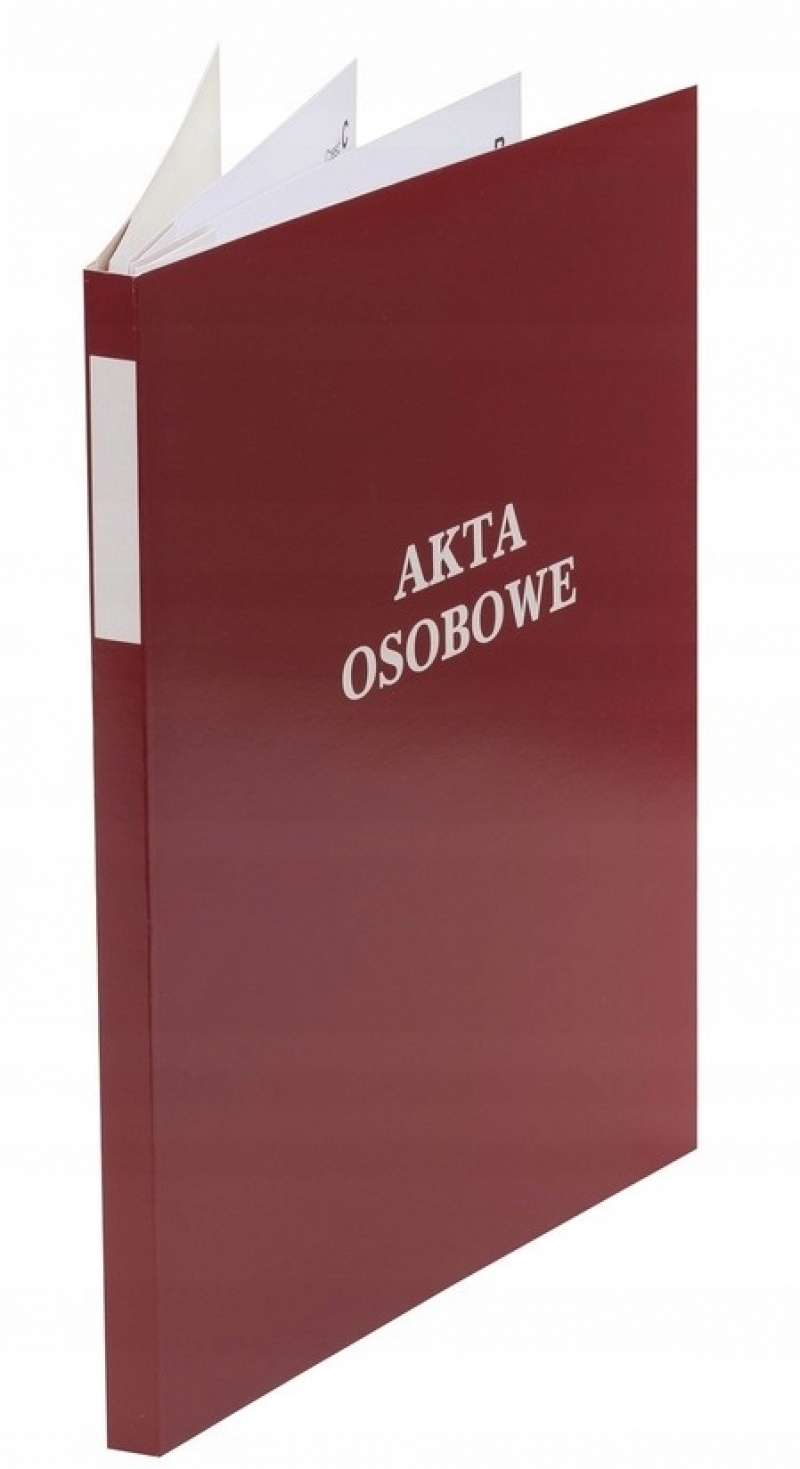 TECZKA DO AKT OSOB.ABCDE ZADR.BINDA WEWN.CZERWONY, Akta osobowe, Organizacja dokumentów