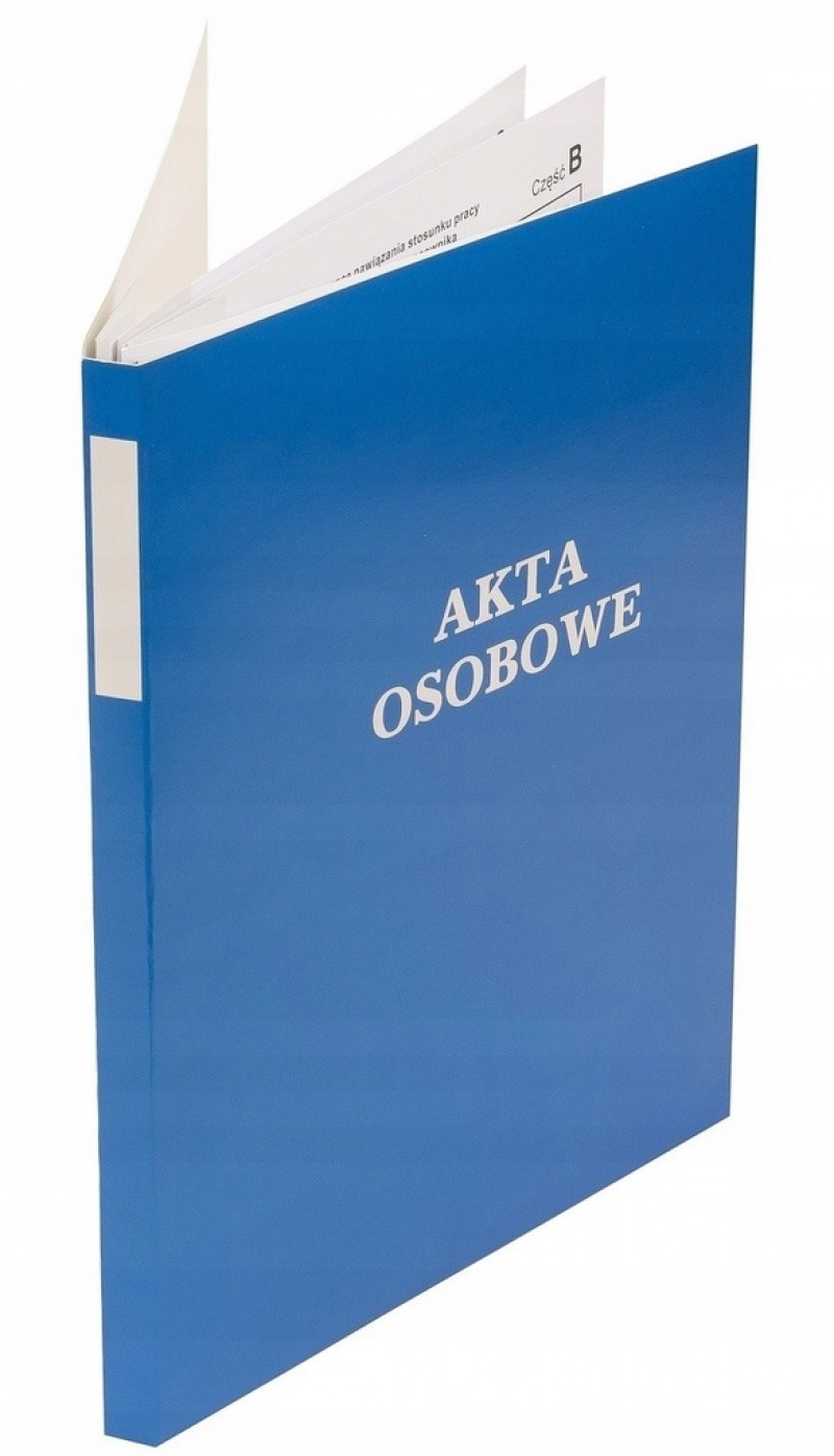 TECZKA DO AKT OSOB.ABCDE ZADR.BINDA WEWN.NIEBIESKI, Akta osobowe, Organizacja dokumentów