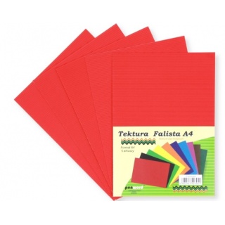 TEKTURA FALISTA A4 CZERWONA /5/, Brystole, kartony, Papier