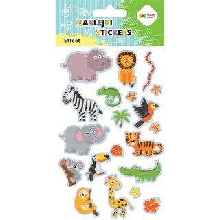 NAKLEJKI EFFECT ZOO 10x20cm.H.COLOR, Naklejki, Art. kreatywne