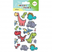 NAKLEJKI EFFECT DINO BABY 10x20cm.H.COLOR, Naklejki, Art. kreatywne