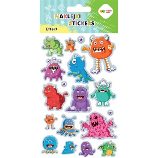 NAKLEJKI EFFECT MONSTERS 10x20cm.H.COLOR, Naklejki, Art. kreatywne