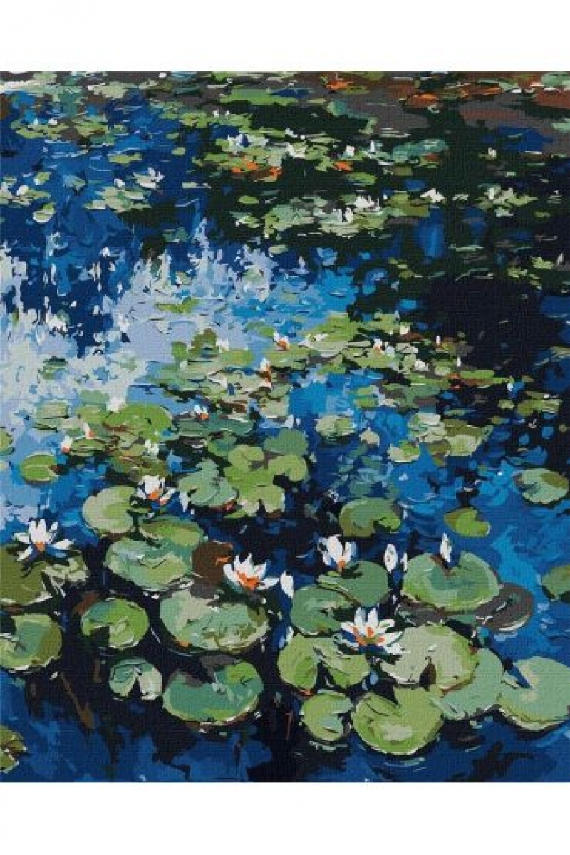 ZESTAW DO MAL. PO NUMERACH LILIE WODNE 40X50 CM, Zestawy kreatywne, Art. kreatywne