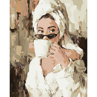 ZESTAW DO MAL.PO NUMERACH PORANNA KAWA 40X50, Zestawy kreatywne, Art. kreatywne