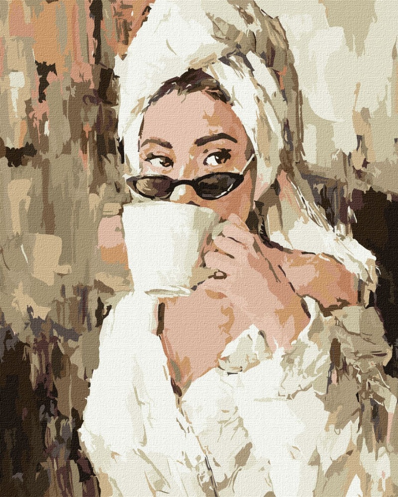 ZESTAW DO MAL.PO NUMERACH PORANNA KAWA 40X50, Zestawy kreatywne, Art. kreatywne