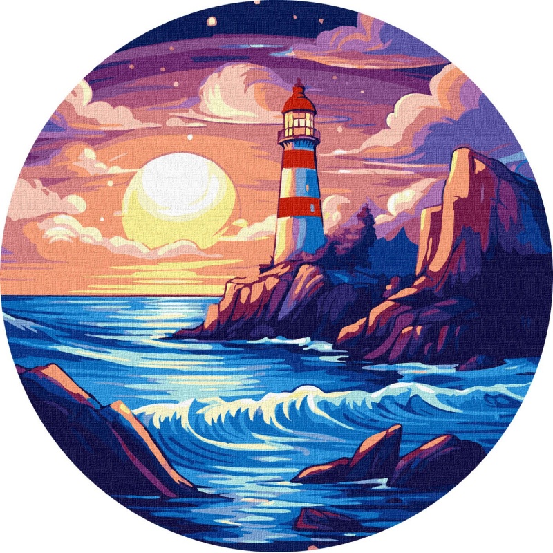 ZESTAW DO MAL.PO NUM. NA BRZEGU OCEANU 26CM., Zestawy kreatywne, Art. kreatywne