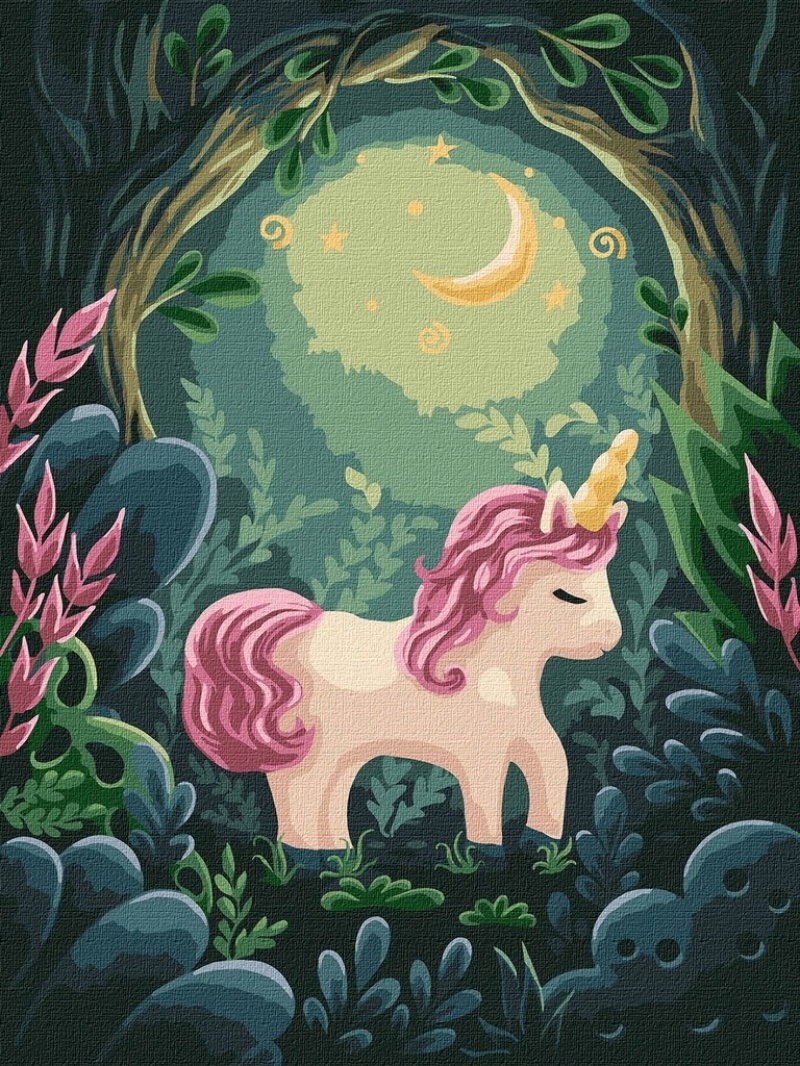 ZESTAW DO MAL PO NUMERACH DZIWNY JEDNOROŻEC 30X40, Zestawy kreatywne, Art. kreatywne