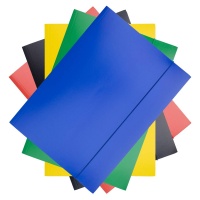 Teczka z gumką OFFICE PRODUCTS, karton/lakier, A4, 320gsm, 3-skrz., mix kolorów, Teczki płaskie, Archiwizacja dokumentów