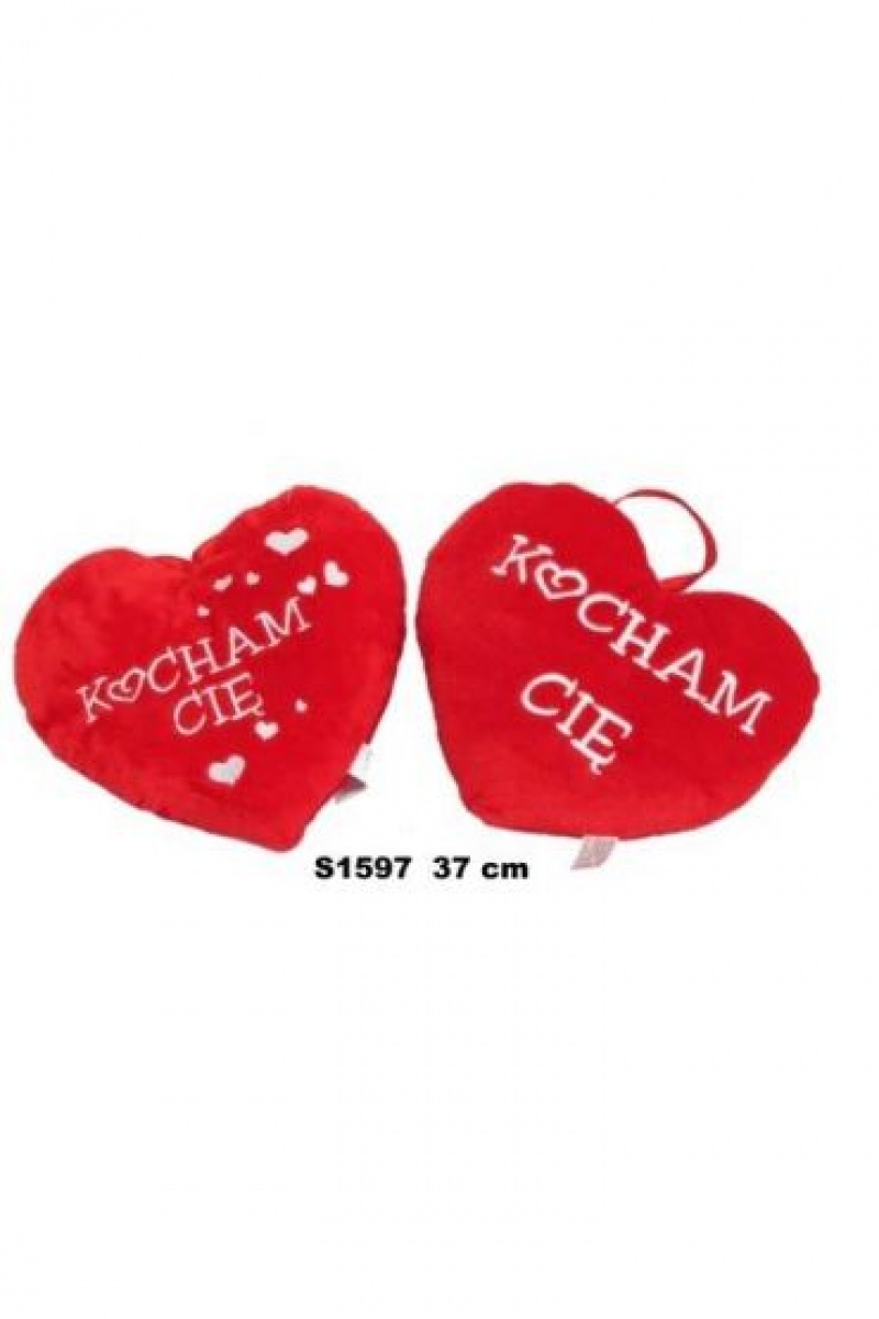 SERCE 2 ASST. KOCHAM CIĘ 37 CM 160744 S1597, Walentynki, Art. świąteczne i okolicznościowe