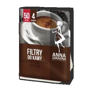 FILTRY DO KAWY ROZM.4 50szt.ANNA ZARADNA, Akcesoria, Art. spożywcze