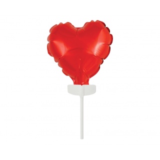 BALON FOLIOWY 8cm.CZERWONE SERCE NA PATYCZKU, Balony, Art. na okazje i przyjęcia