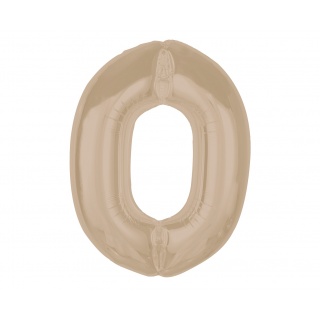 BALON FOLIOWY SMART CYFRA 0 MATOWA LATTE 92cm., Balony, Art. na okazje i przyjęcia