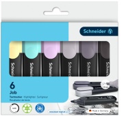 Highlighter set SCHNEIDER Job Pastel Grey, 1-5 mm, 6pcs, color mix