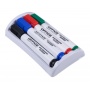Zestaw 4 markerów z gąbką magnetyczną OFFICE PRODUCTS, do tablic suchościeralnych, mix kolorów, Markery, Artykuły do pisania i korygowania