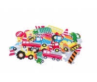 NAKLEJKI Z PIANKI PVC44 TRANSPORT 35szt., Naklejki, Art. kreatywne