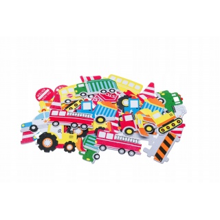 NAKLEJKI Z PIANKI PVC44 TRANSPORT 35szt., Naklejki, Art. kreatywne