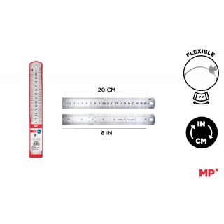 Linijka ze stali nierdzewnej 20CM MP, Linijki, ekierki, kątomierze, Art. kreślarskie