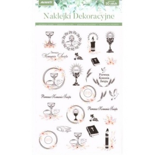 NAKLEJKI DEKORACYJNE KOMUNIA, Naklejki, Art. kreatywne