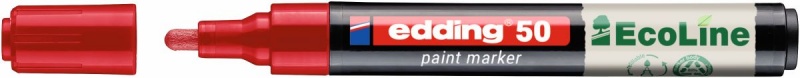 Marker olejowy na bazie wody e-50 EDDING EcoLine, 2-3mm, czerwony, Markery, Artykuły do pisania i korygowania