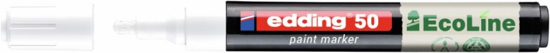 Marker olejowy na bazie wody e-50 EDDING EcoLine, 2-3mm, biały, Markery, Artykuły do pisania i korygowania