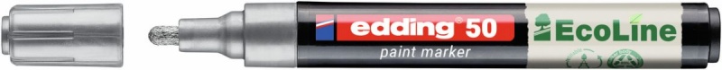 Marker olejowy na bazie wody e-50 EDDING EcoLine, 2-3mm, srebrny, Markery, Artykuły do pisania i korygowania