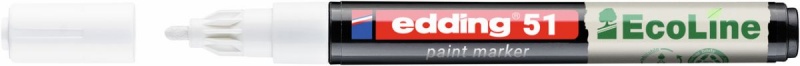 Water-based oil marker e-51 EDDING EcoLine, 1-2mm, white