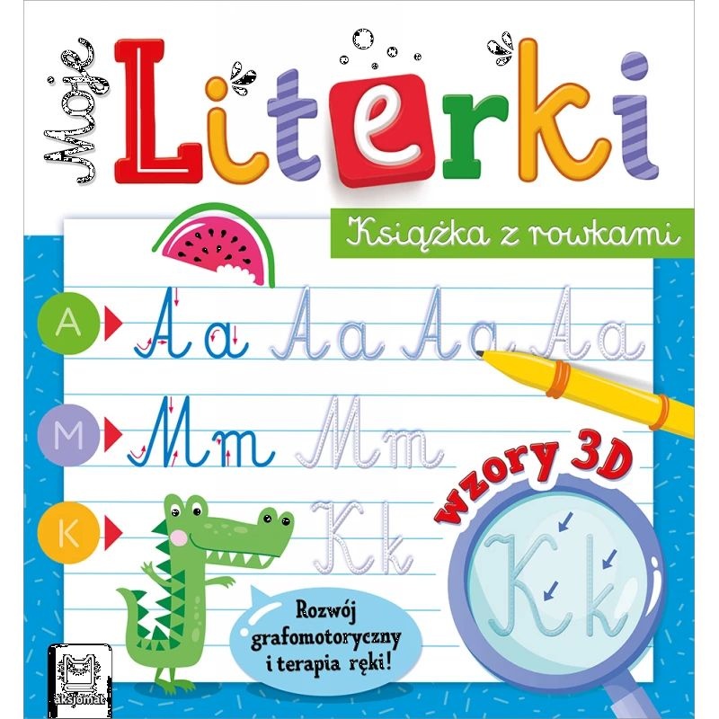Moje Literki. Książka z rowkami. Wzory 3D. Zabawy, Edukacyjne, Książeczki