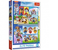 Puzzle 2x70 - Psi Patrol rządzi !!, 2w1, Puzzle