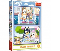 Puzzle 2x24 - Zabawna Bluey !!, 2w1, Puzzle