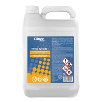 Preparat CLINEX Tyre Shine, do konserwacji opon, efekt mokrej opony, 5l, Środki czyszczące, Artykuły higieniczne i dozowniki