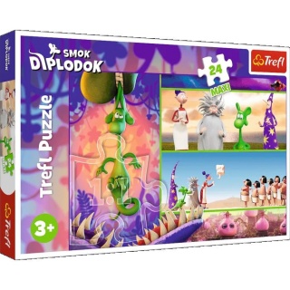 Puzzle 24 Maxi - Ciekawski Smok Diplodok !!, Maxi, Puzzle